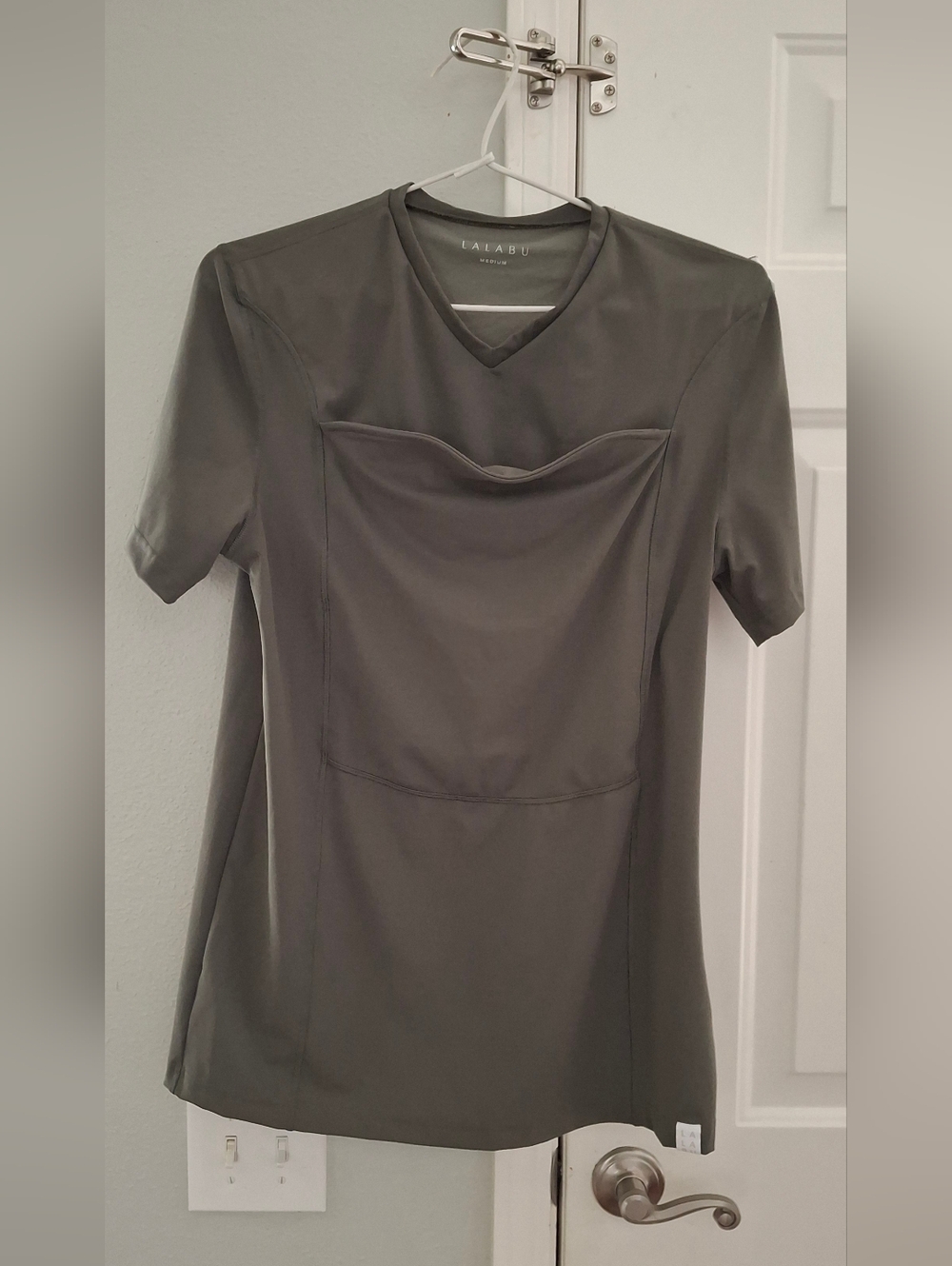 Lalabu Dad shirt Olive Green Fern Short Sleeve Top size medium Like NEW - Picture 4 of 9